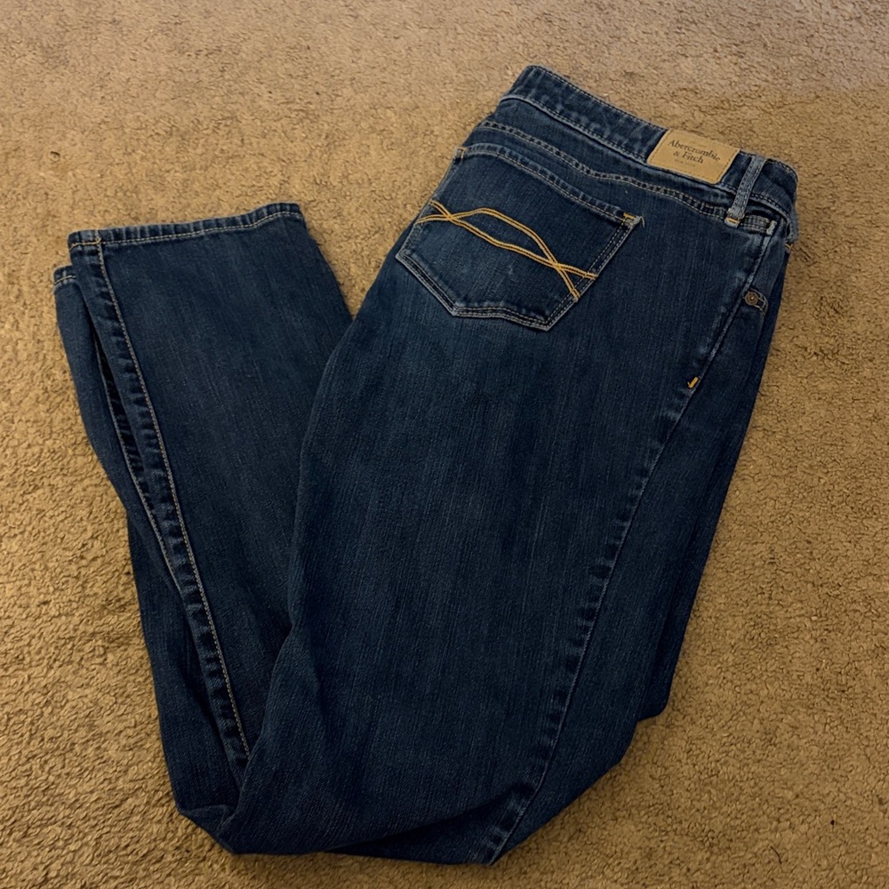 Abercrombie & Fitch Dark Blue Straight Leg Jeans